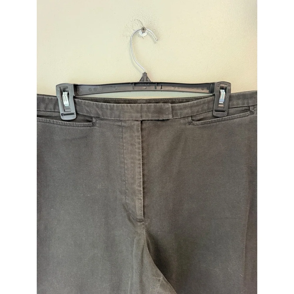 Ann Taylor Stretch Black Straight Leg Trousers Pants Women Size 14 Cotton Blend